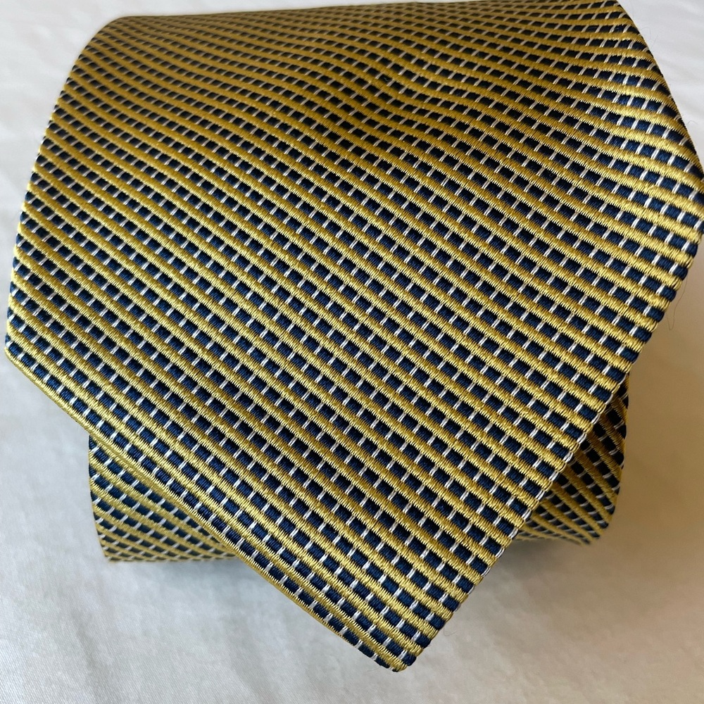 Brooks Brothers Yellow/Gold and Blue Men's Silk Tie